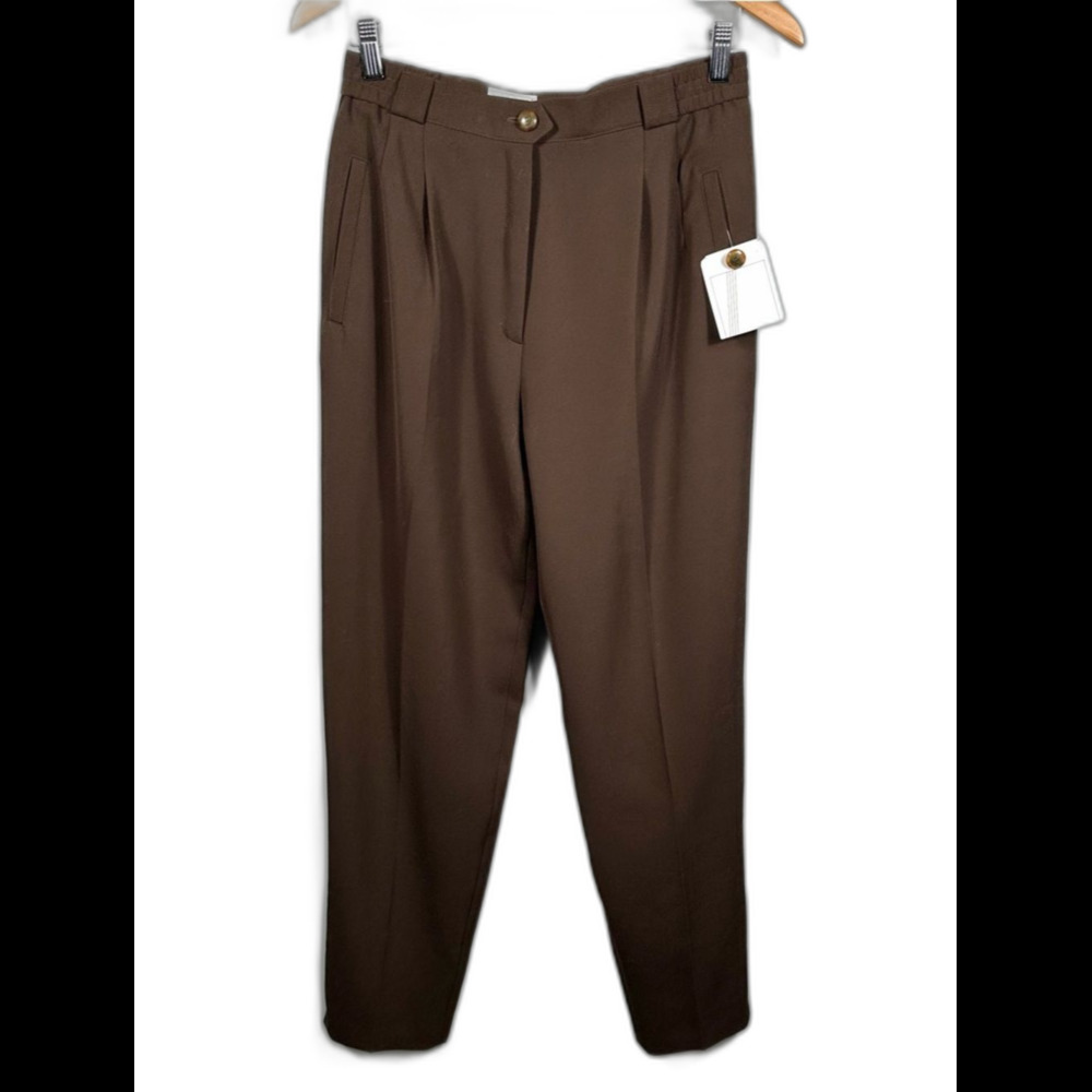 Basler Vintage Brown Pleated Trouser Pants NWT Size European 38/US 8 Careerwear